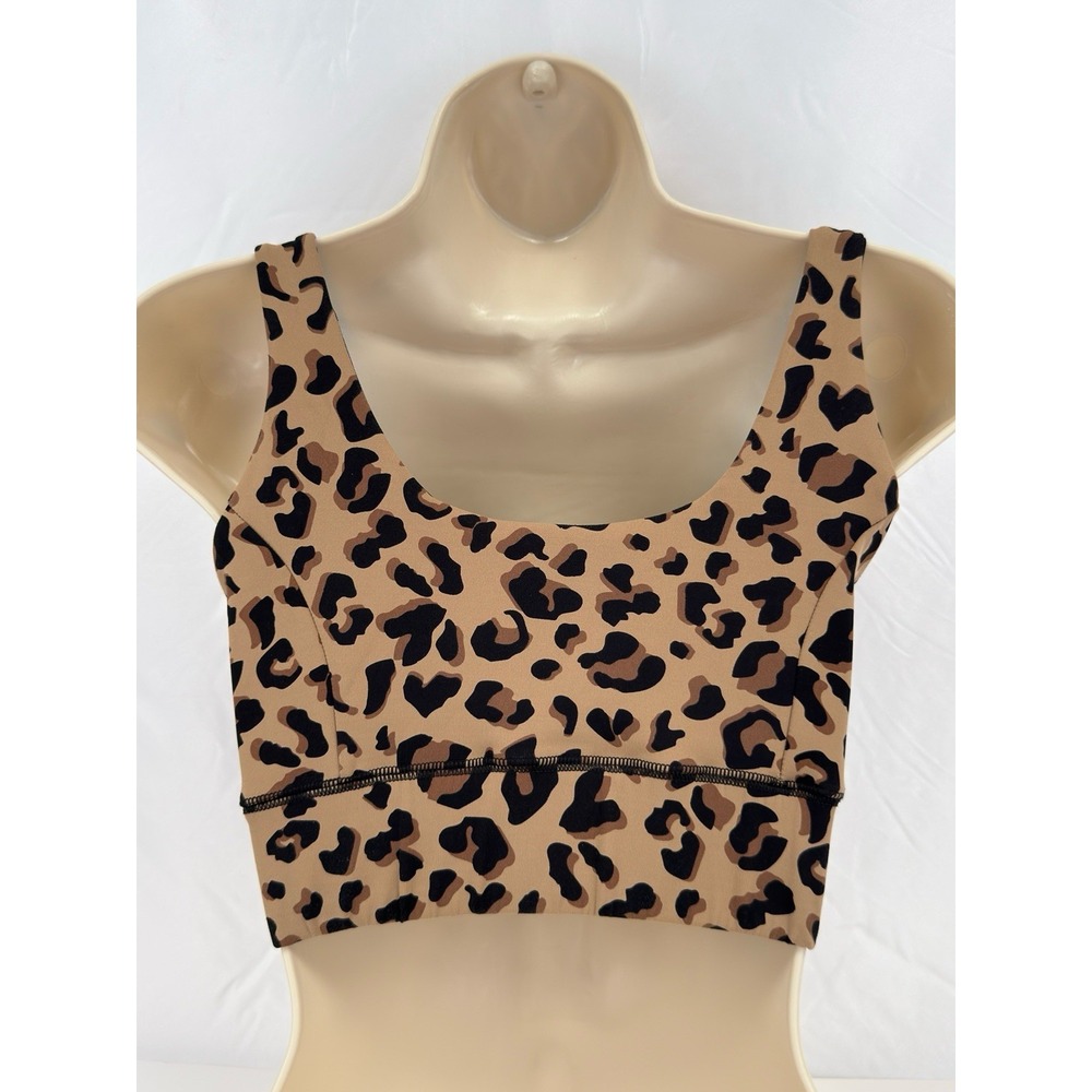 IVL Collective Into The Wild Power Sports Bra Leopard Print Size 4 Tan